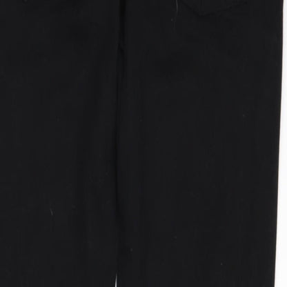 Dorothy Perkins Womens Black  Denim Straight Jeans Size 10 L28 in