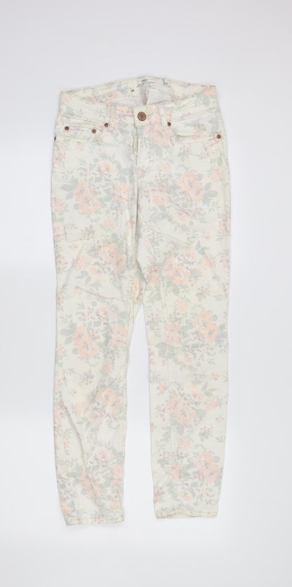 Womens UK Size 8 H&M Regular Fit Skinny Ivory Jeans