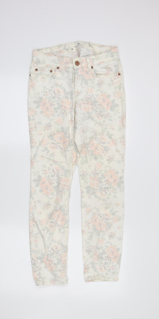Womens UK Size 8 H&M Regular Fit Skinny Ivory Jeans