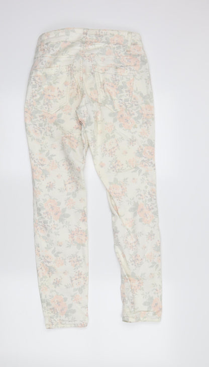 Womens UK Size 8 H&M Regular Fit Skinny Ivory Jeans