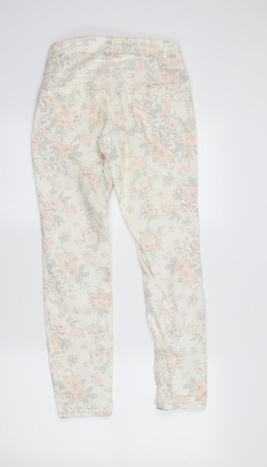 Womens UK Size 8 H&M Regular Fit Skinny Ivory Jeans