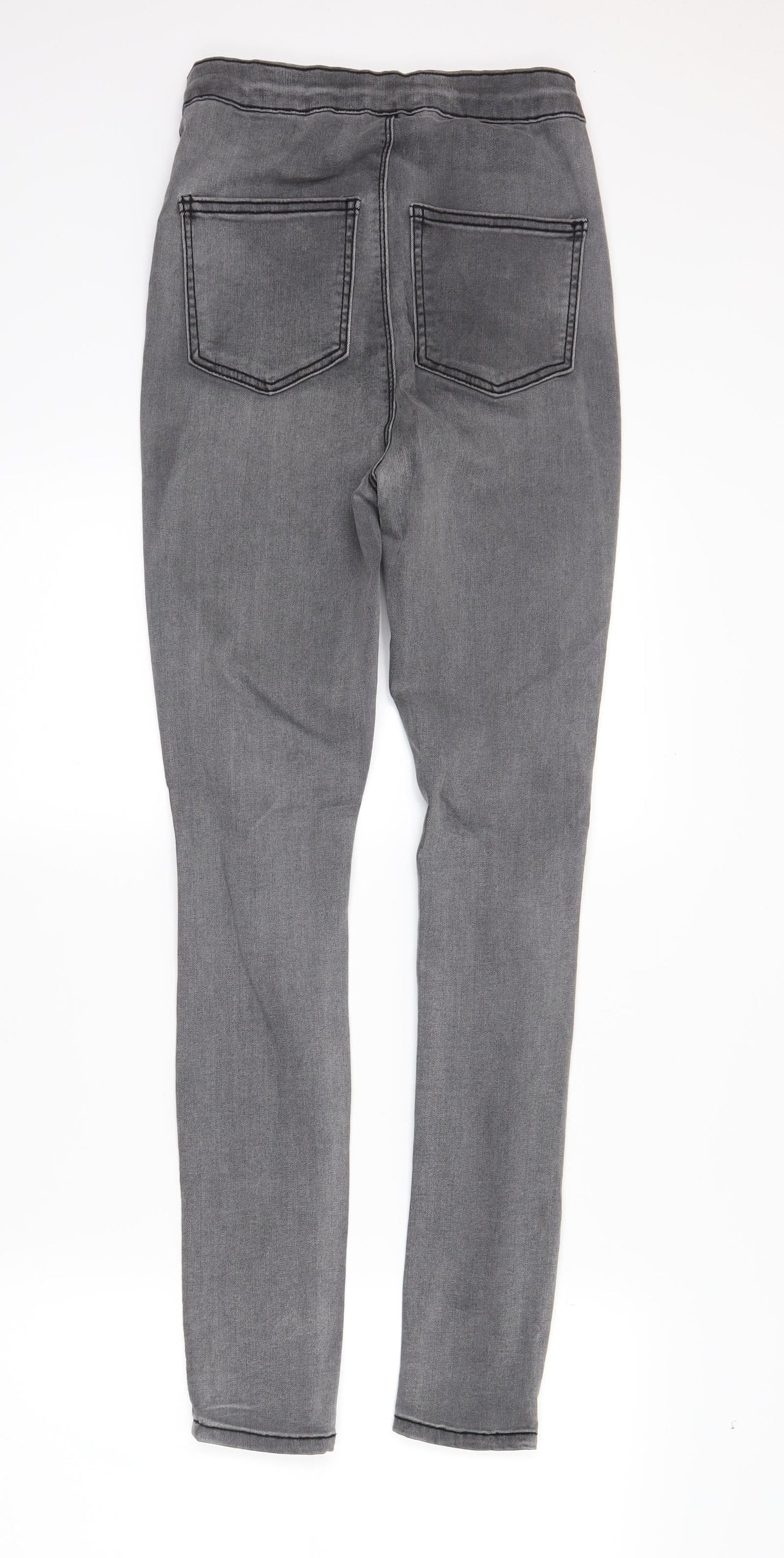 PRETTYLITTLETHING Womens Grey  Denim Skinny Jeans Size 8 L28 in