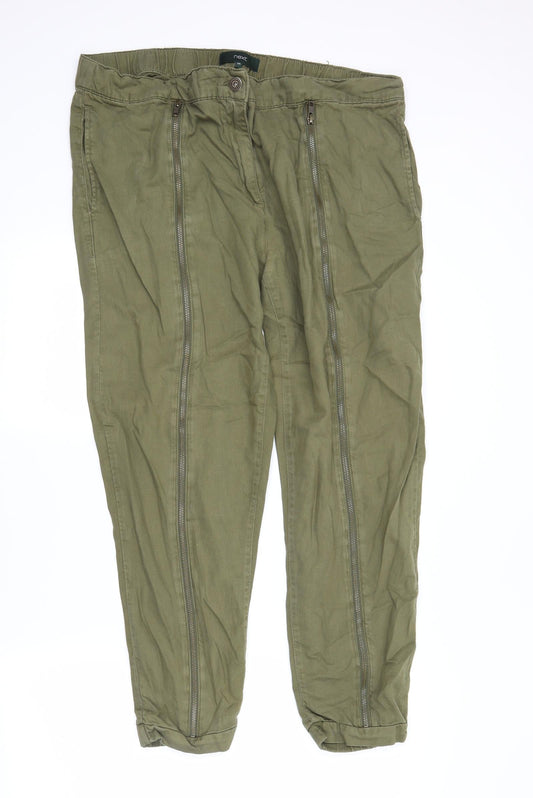 Womens UK Size 18 NEXT Regular Fit Chino Green Trousers
