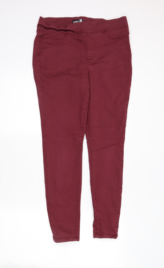 PEP&Co Womens Red  Denim Skinny Jeans Size 12 L27 in