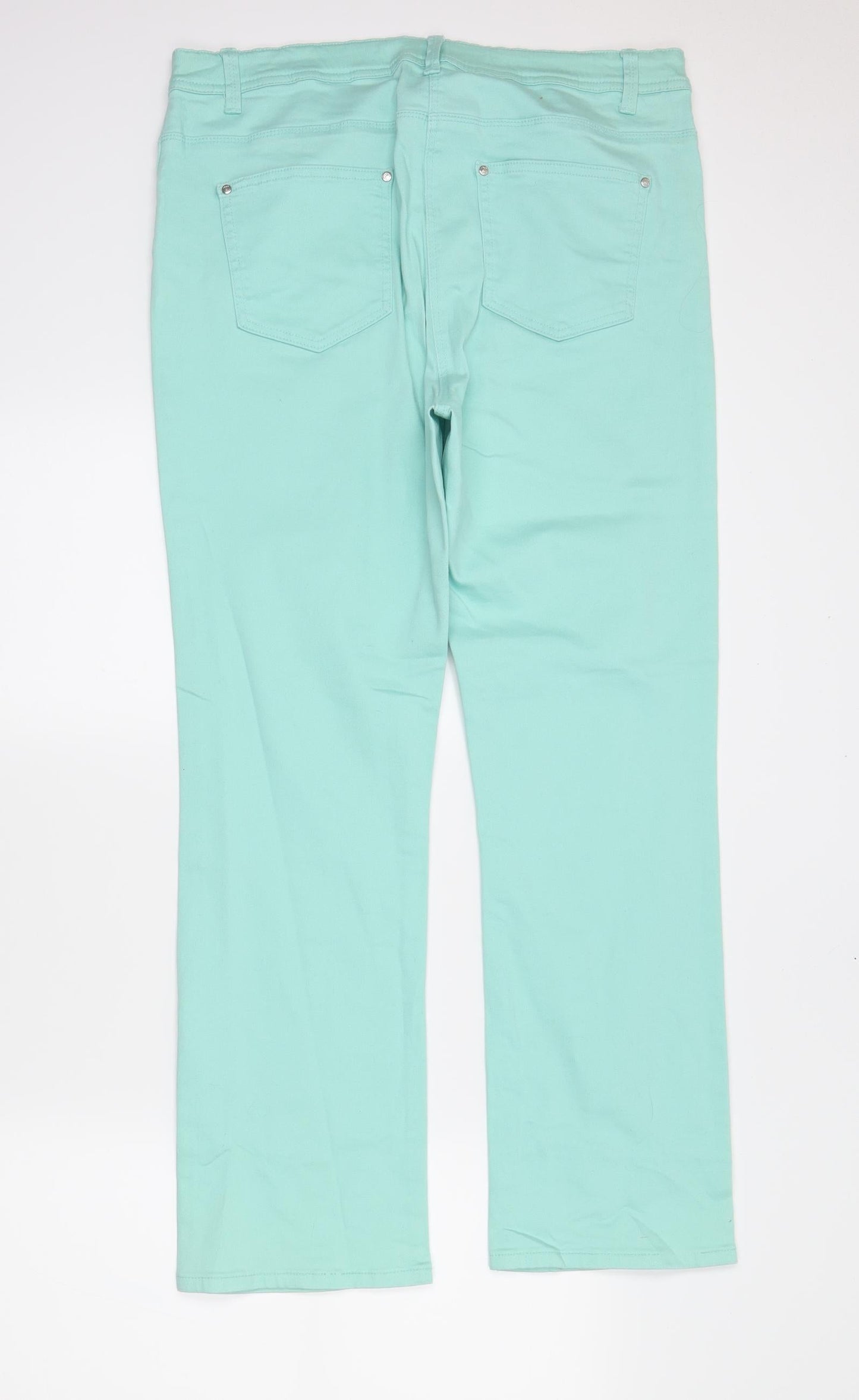 CC Womens Green  Denim Straight Jeans Size 16 L28 in