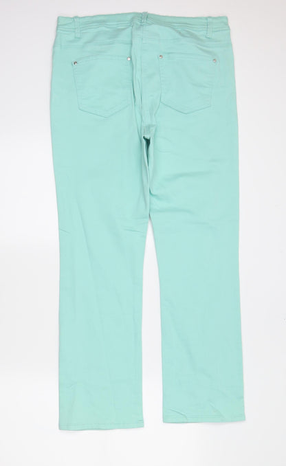 CC Womens Green  Denim Straight Jeans Size 16 L28 in
