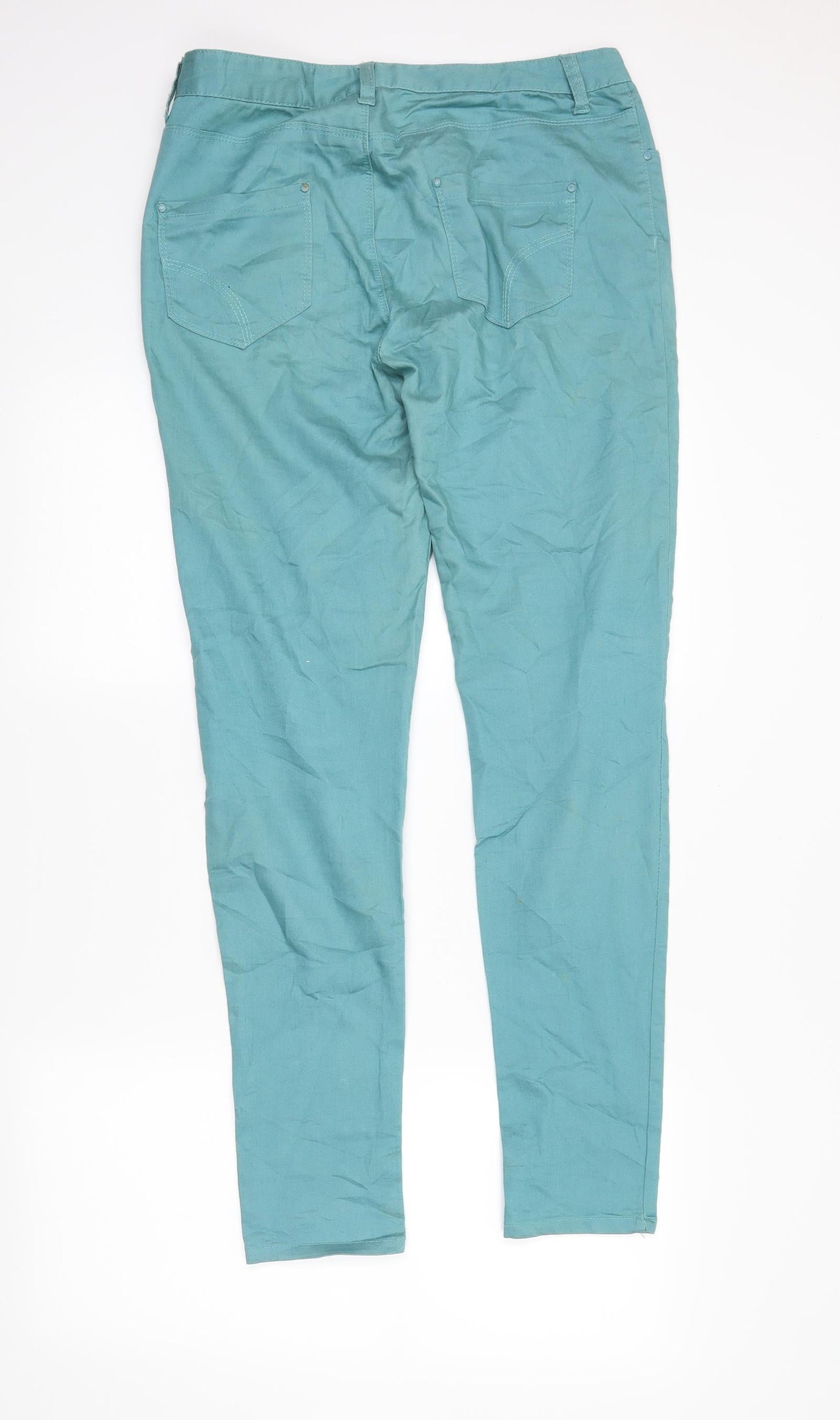 Womens UK Size 12 DenimCo Regular Fit Skinny Green Jeans