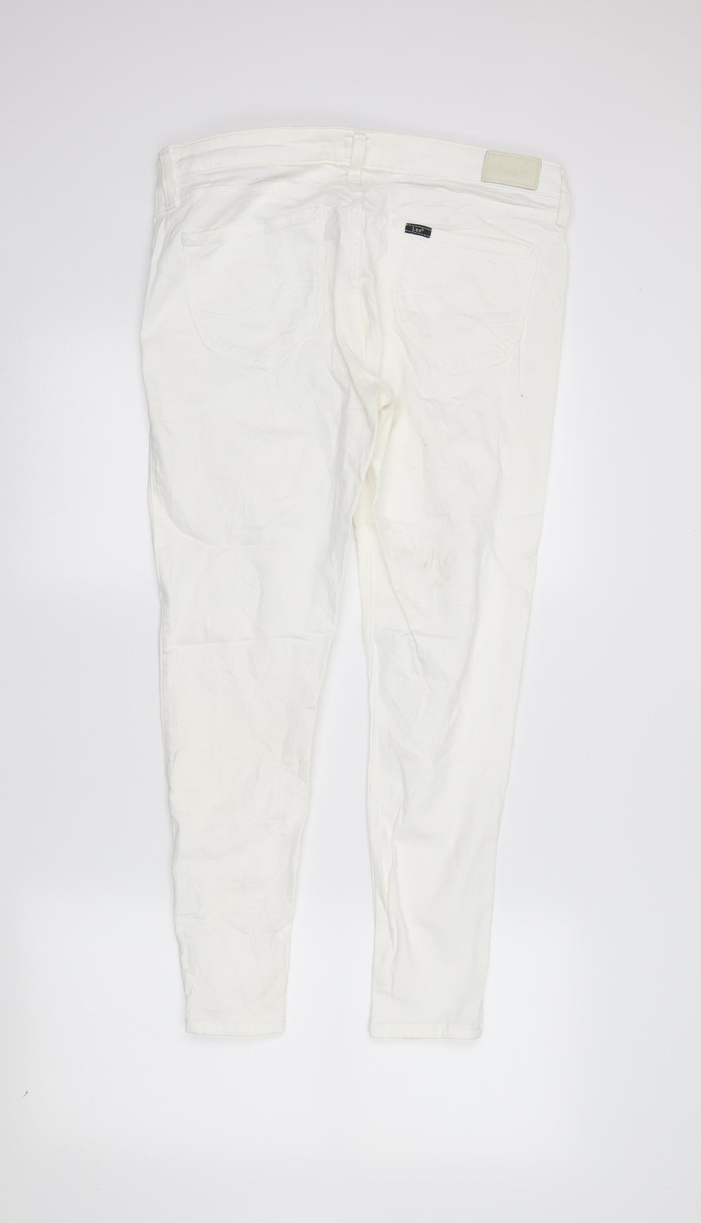 Lee Womens White  Denim Skinny Jeans Size 30 in L31 in