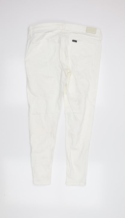 Lee Womens White  Denim Skinny Jeans Size 30 in L31 in