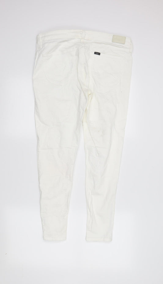 Lee Womens White  Denim Skinny Jeans Size 30 in L31 in