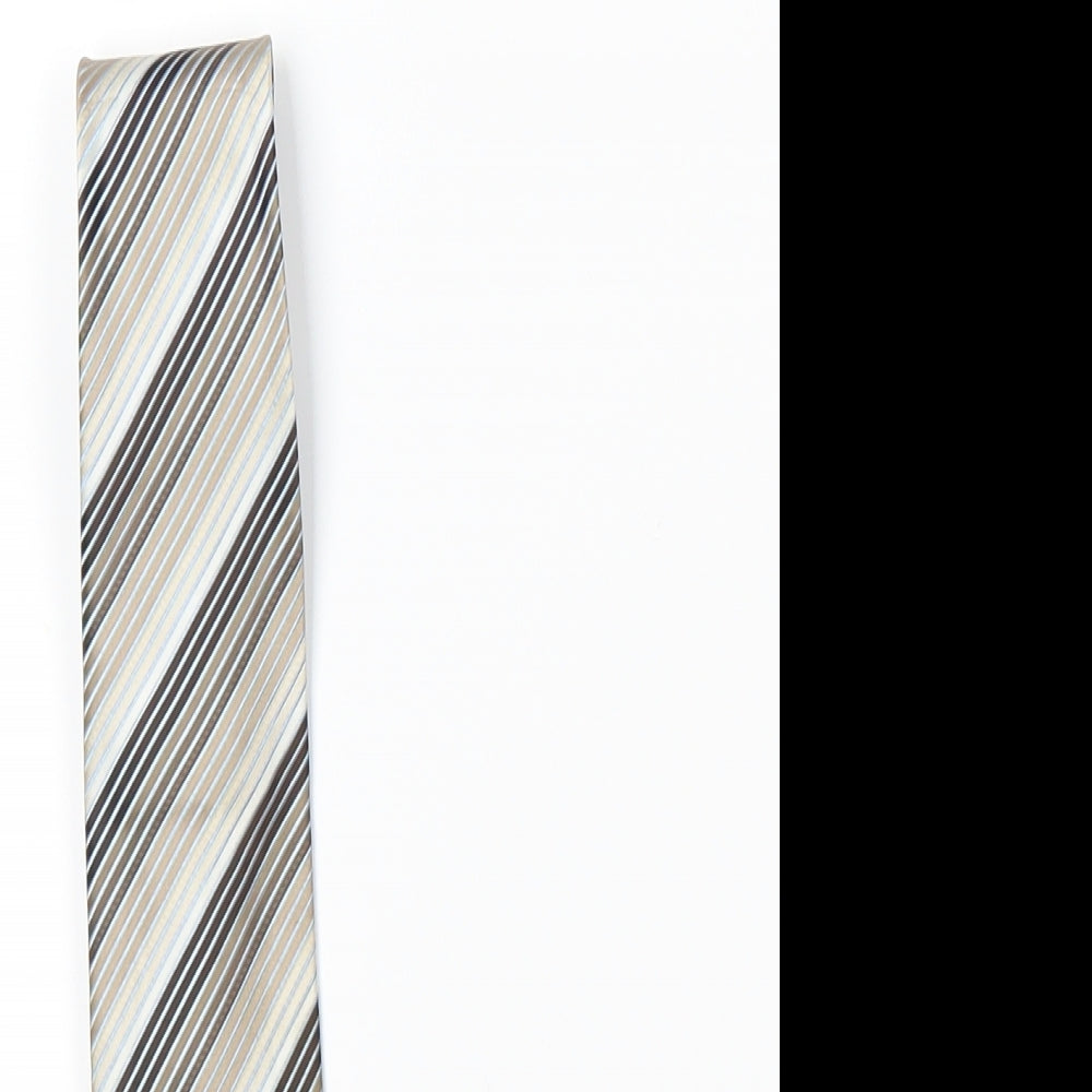 George Mens Beige Striped  Pointed Tie One Size