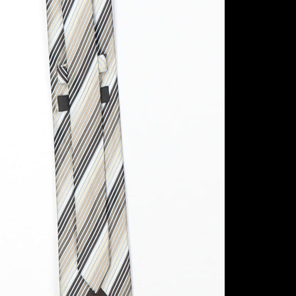 George Mens Beige Striped  Pointed Tie One Size