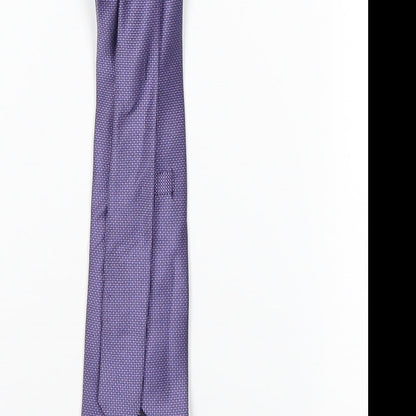 Preworn Mens Purple Geometric  Pointed Tie One Size