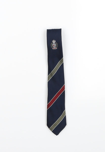 roberto Mens Blue Striped  Pointed Tie One Size