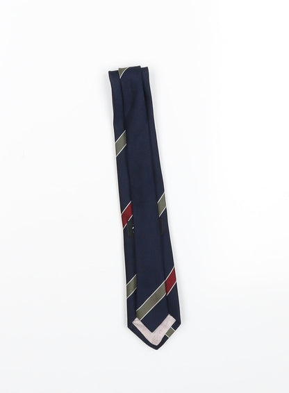 roberto Mens Blue Striped  Pointed Tie One Size