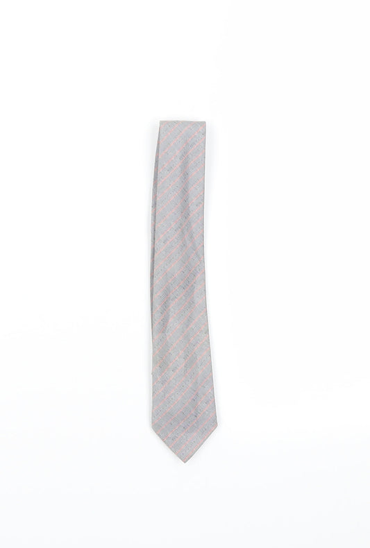 Preworn Mens Grey Striped  Pointed Tie One Size