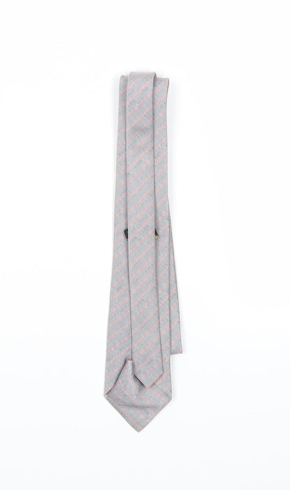Preworn Mens Grey Striped  Pointed Tie One Size