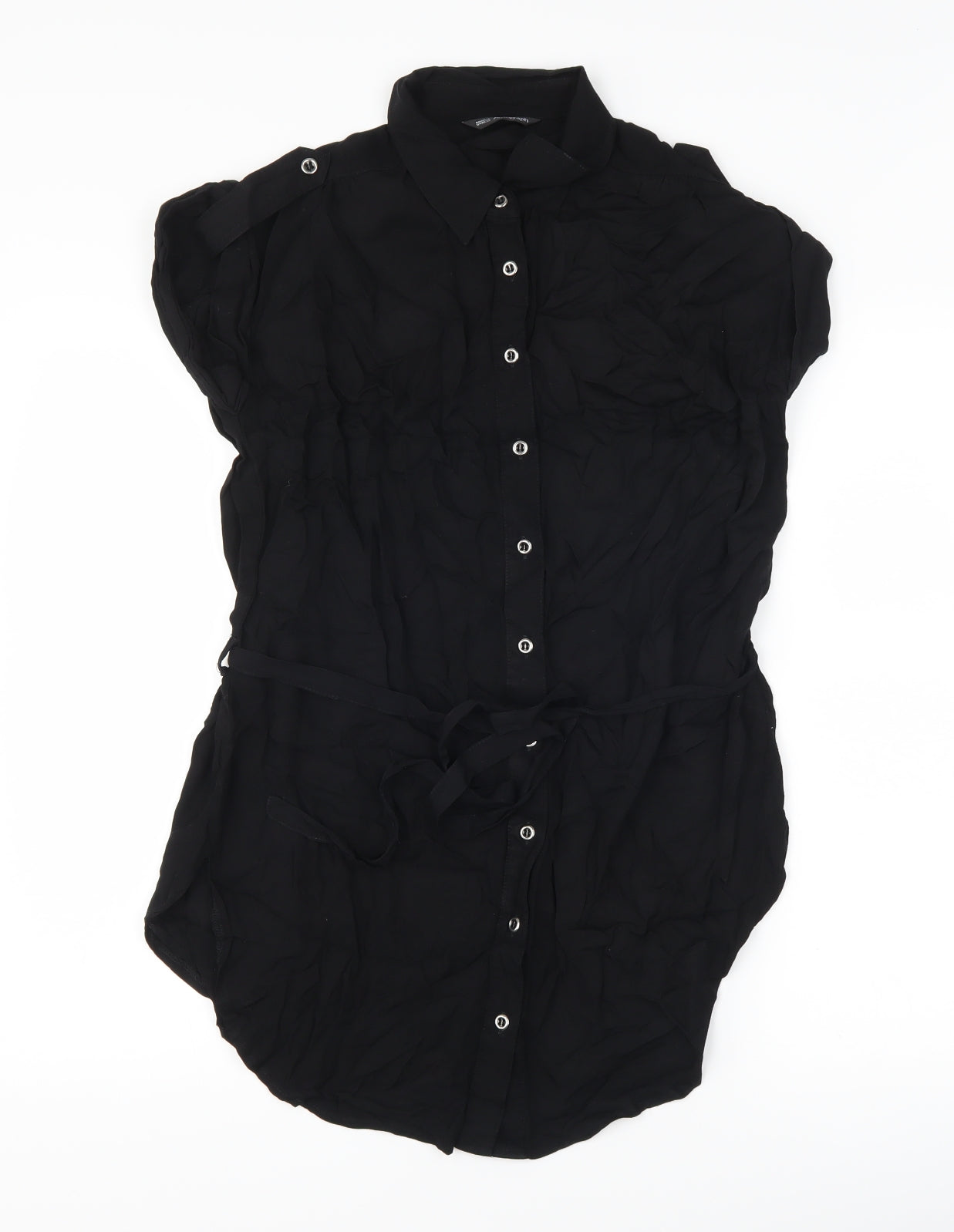 Womens UK Size 8 Marks and Spencer Black Basic Button-Up