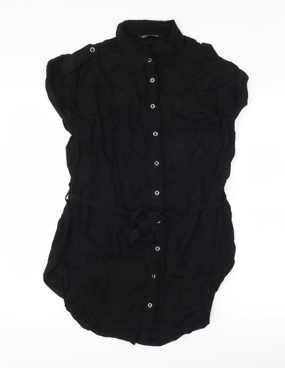 Womens UK Size 8 Marks and Spencer Black Basic Button-Up