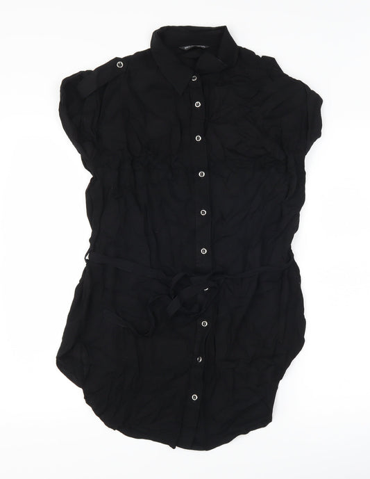 Womens UK Size 8 Marks and Spencer Black Basic Button-Up