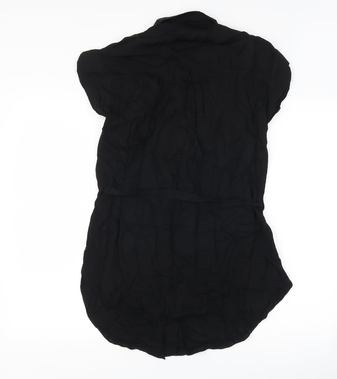 Womens UK Size 8 Marks and Spencer Black Basic Button-Up