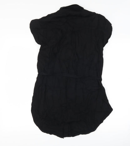 Womens UK Size 8 Marks and Spencer Black Basic Button-Up