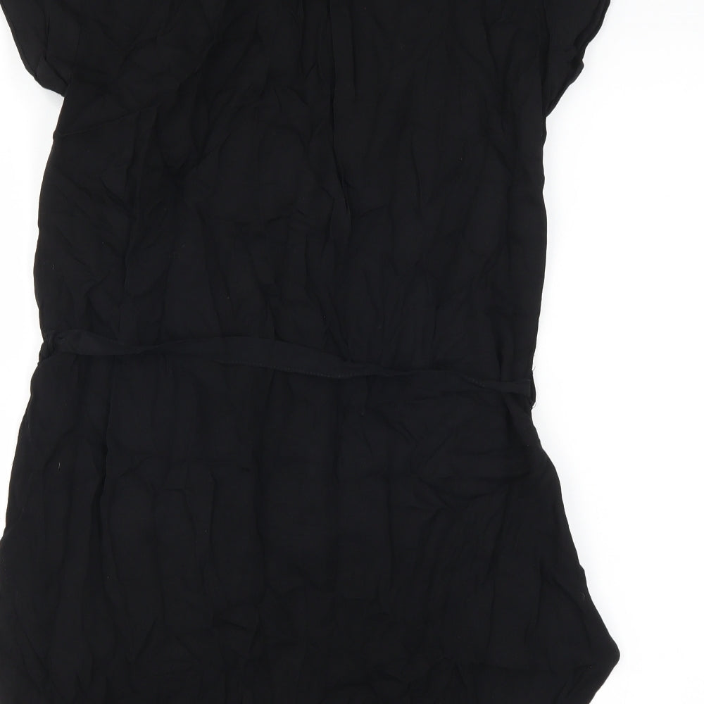 Womens UK Size 8 Marks and Spencer Black Basic Button-Up