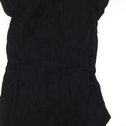 Womens UK Size 8 Marks and Spencer Black Basic Button-Up