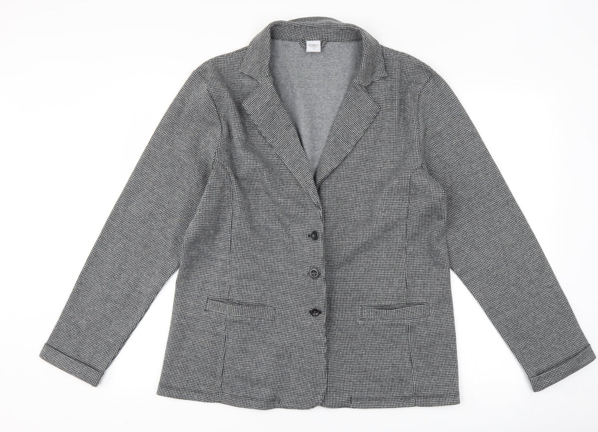 Cotton Traders Womens Grey Herringbone  Jacket Suit Jacket Size 16