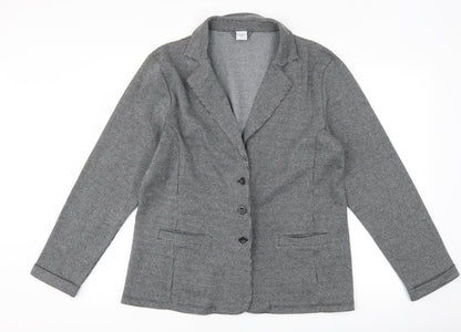 Cotton Traders Womens Grey Herringbone  Jacket Suit Jacket Size 16