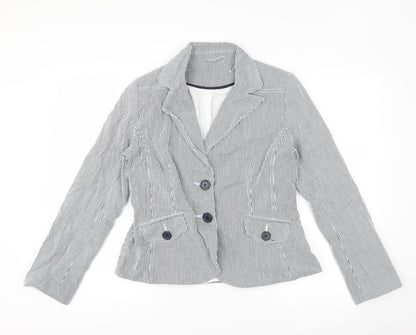 New Look Womens Blue Striped  Jacket Suit Jacket Size 14