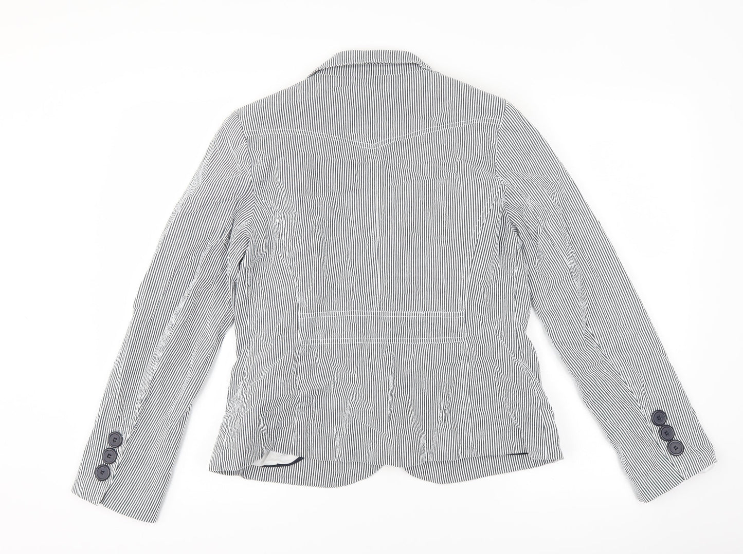 New Look Womens Blue Striped  Jacket Suit Jacket Size 14