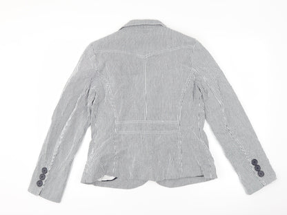 New Look Womens Blue Striped  Jacket Suit Jacket Size 14