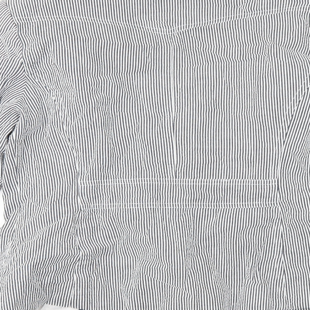 New Look Womens Blue Striped  Jacket Suit Jacket Size 14