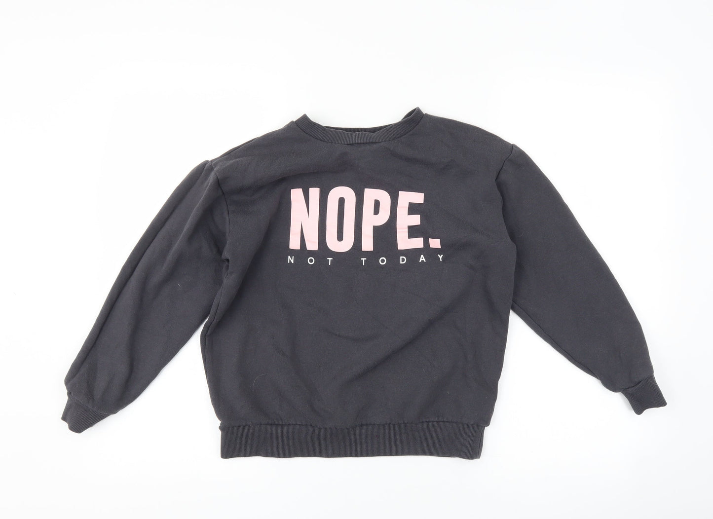 New Look Girls Grey   Pullover Sweatshirt Size 10-11 Years  - slogan