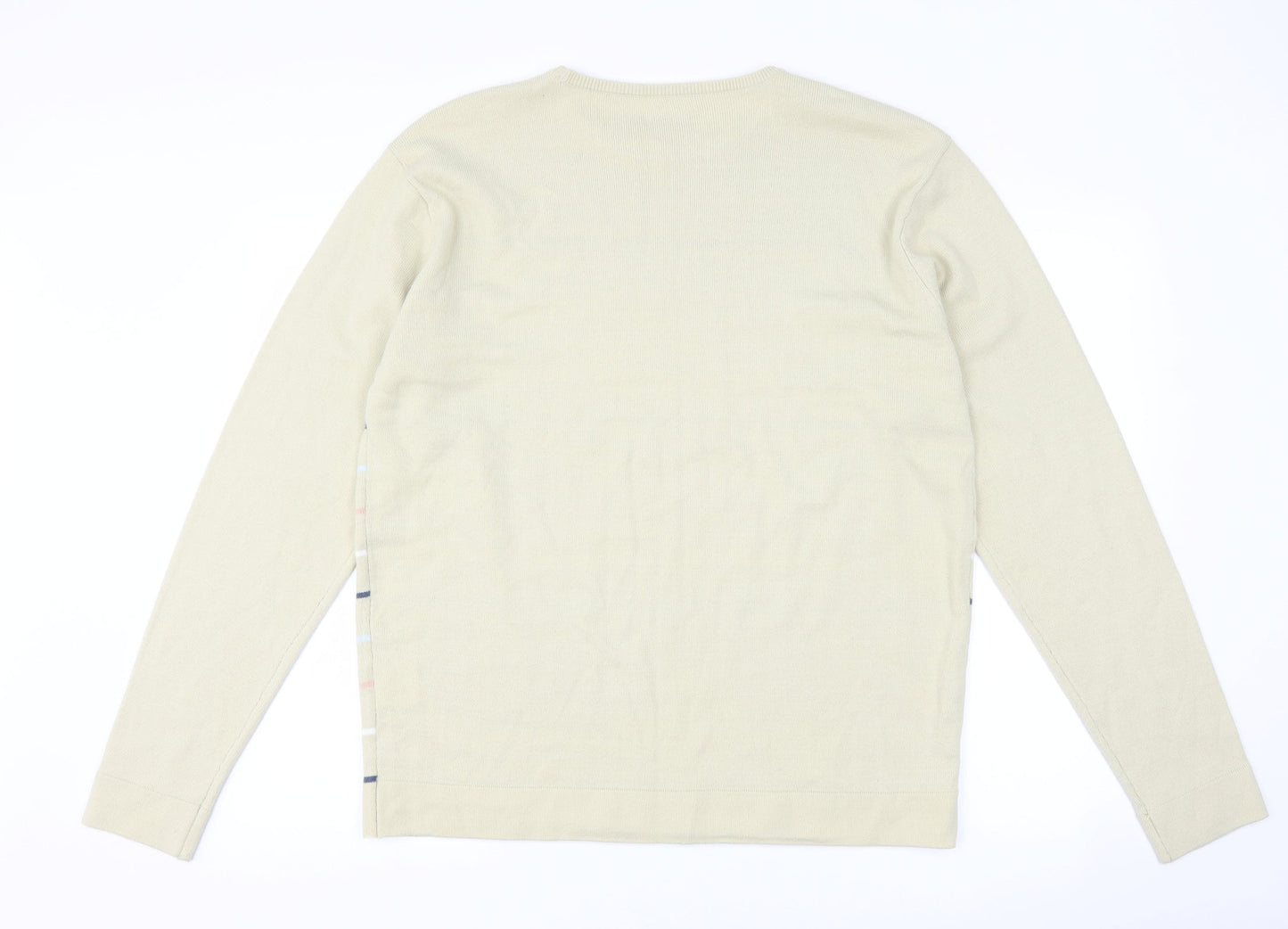 Refind Mens Beige Striped  Pullover Jumper Size XL