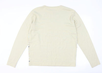 Refind Mens Beige Striped  Pullover Jumper Size XL