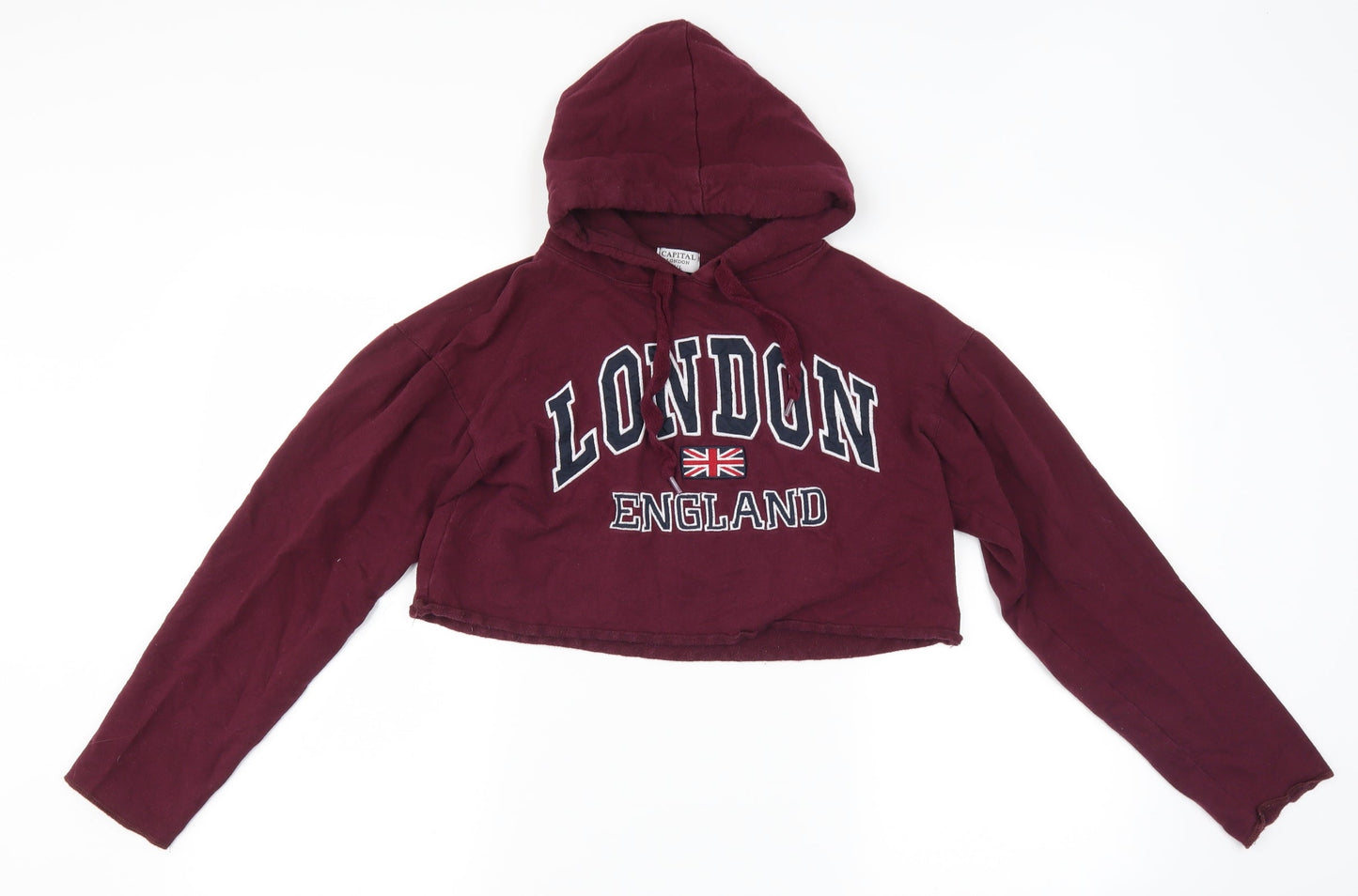 Capital London Womens Purple   Pullover Hoodie Size M  - london cropped