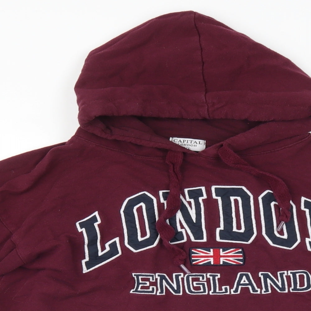 Capital London Womens Purple   Pullover Hoodie Size M  - london cropped