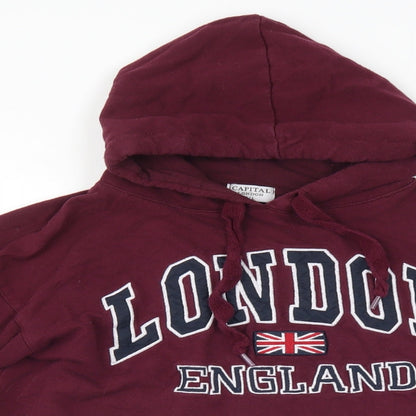 Capital London Womens Purple   Pullover Hoodie Size M  - london cropped