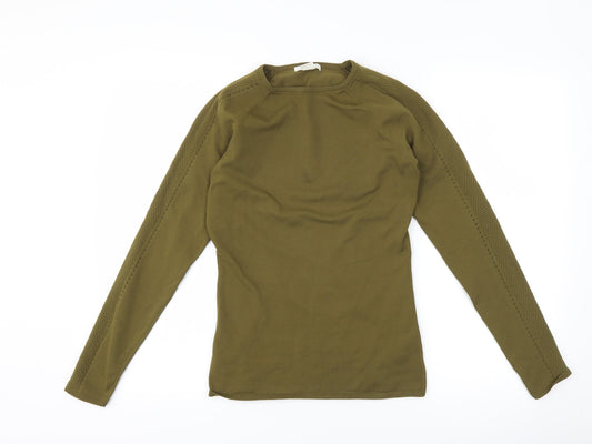 Womens UK Size S H&M Green Basic T-Shirt