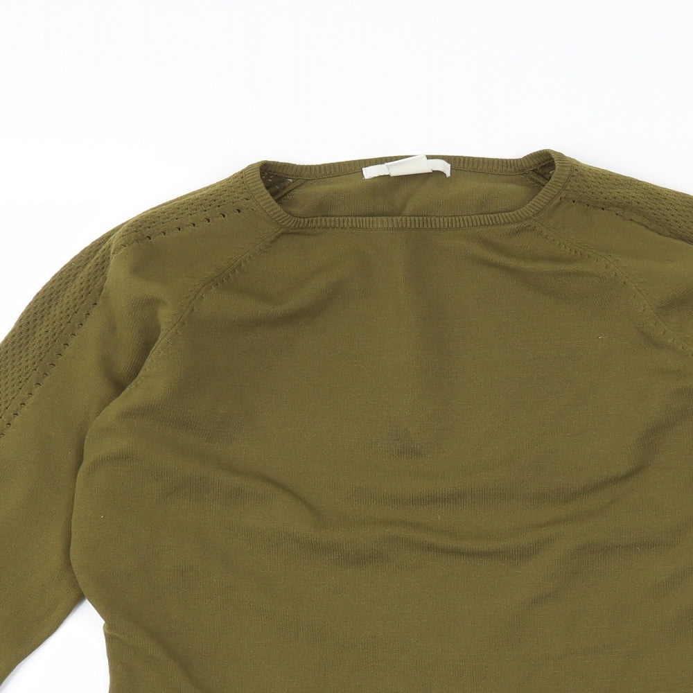 Womens UK Size S H&M Green Basic T-Shirt