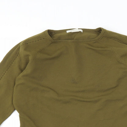 Womens UK Size S H&M Green Basic T-Shirt