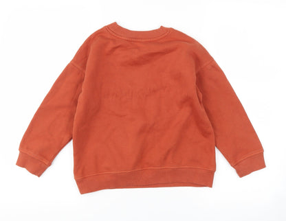George Boys Brown   Pullover Sweatshirt Size 6-7 Years  - slogan