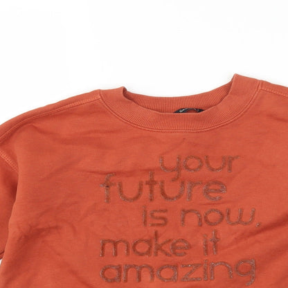 George Boys Brown   Pullover Sweatshirt Size 6-7 Years  - slogan