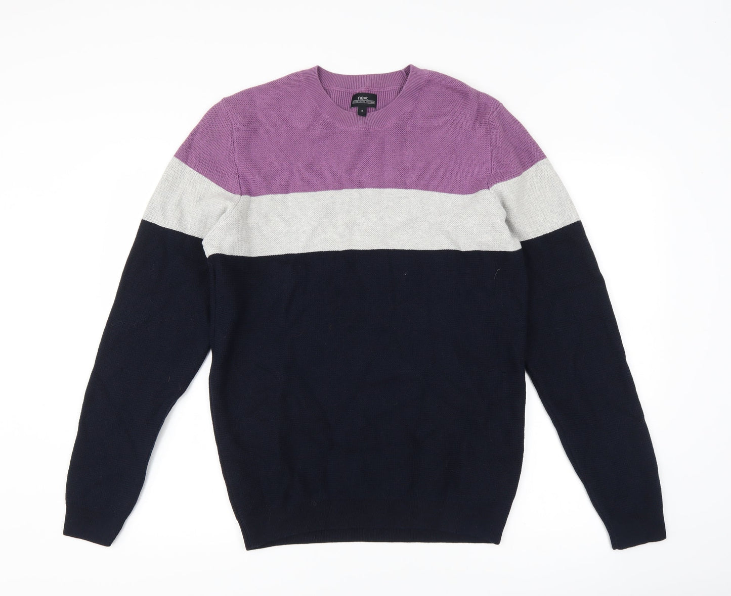 NEXT Mens Blue Striped  Pullover Jumper Size M