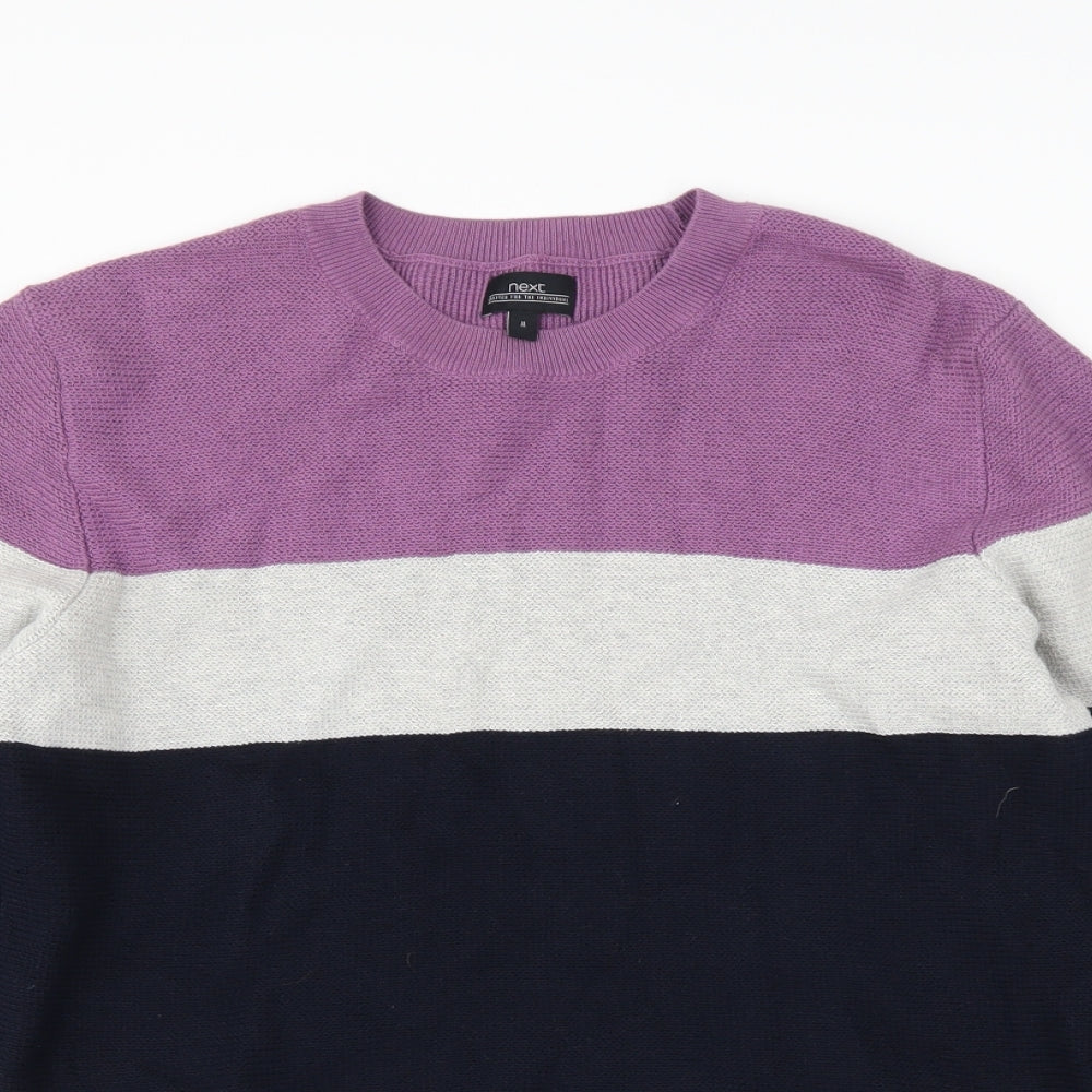 NEXT Mens Blue Striped  Pullover Jumper Size M