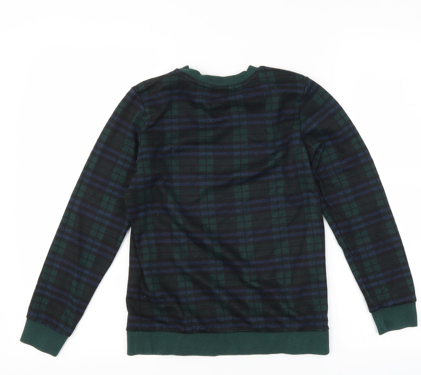 River Island Girls Green Check  Pullover Sweatshirt Size 9-10 Years