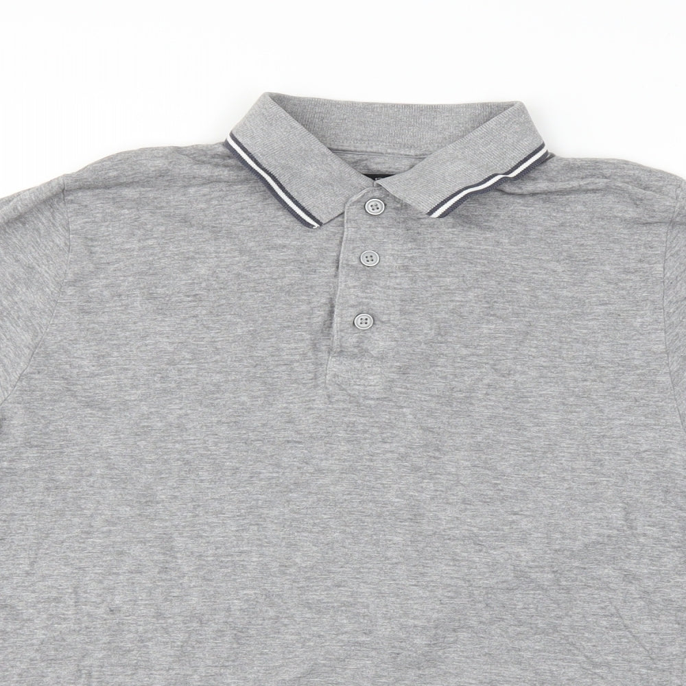 Avenue Mens Grey    Polo Size M