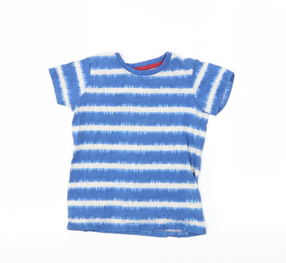 Matalan Boys Blue Striped  Basic T-Shirt Size 4-5 Years  - Tie Dye